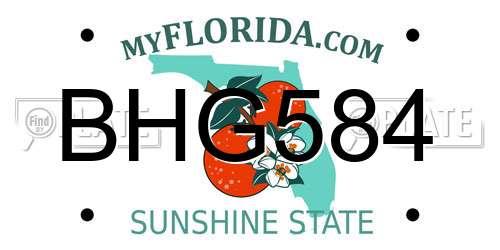 BHG584 Florida License Plate