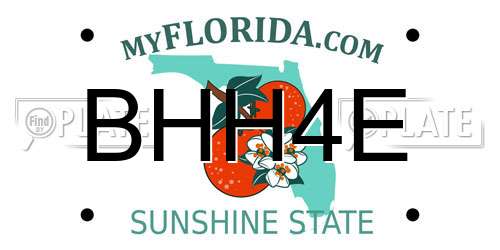 BHH4E Florida License Plate