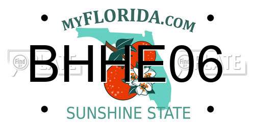 BHHE06 Florida License Plate