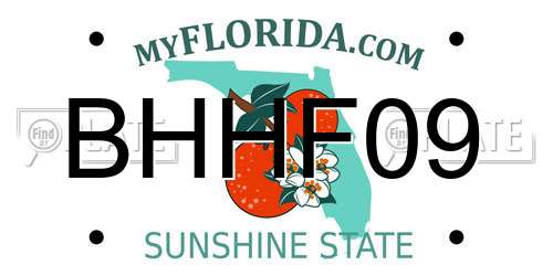 BHHF09 Florida License Plate