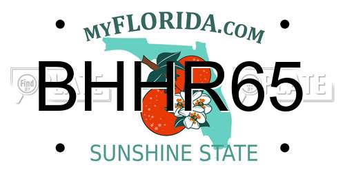 BHHR65 Florida License Plate