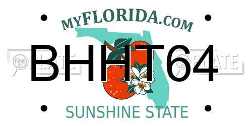 BHHT64 Florida License Plate