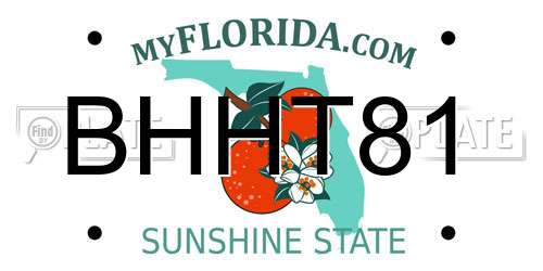 BHHT81 Florida License Plate