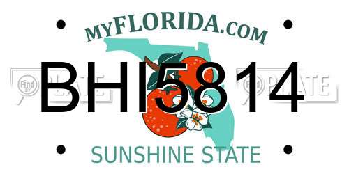 BHI5814 Florida License Plate