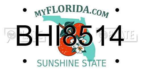 BHI8514 Florida License Plate