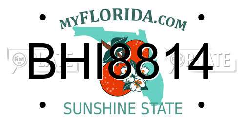 BHI8814 Florida License Plate