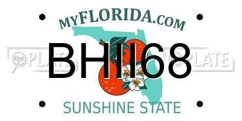 BHII68 Florida License Plate