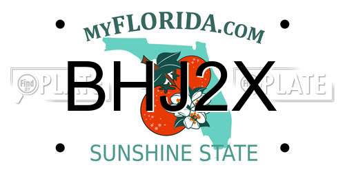 BHJ2X Florida License Plate
