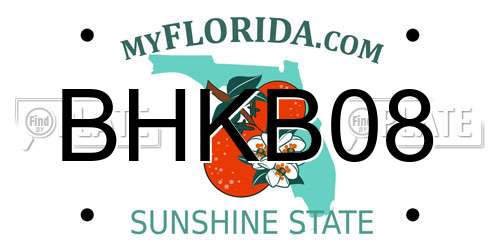 BHKB08 Florida License Plate