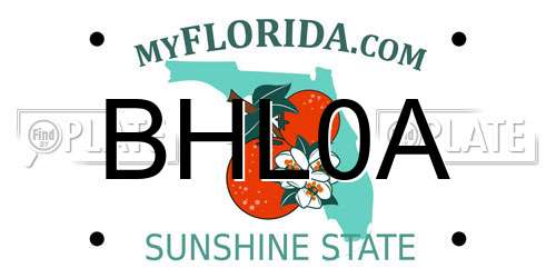 BHL0A Florida License Plate