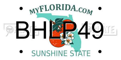 BHLP49 Florida License Plate