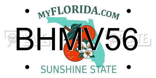 BHMV56 Florida License Plate