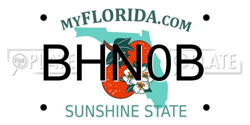 BHN0B Florida License Plate