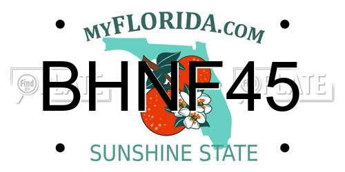 BHNF45 Florida License Plate