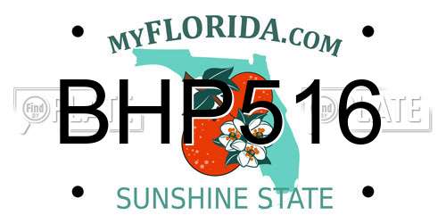 BHP516 Florida License Plate