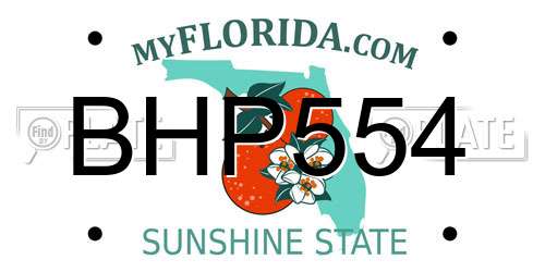 BHP554 Florida License Plate