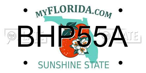 BHP55A Florida License Plate
