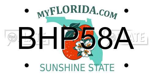 BHP58A Florida License Plate