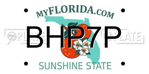 BHP7P Florida License Plate