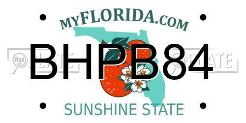 BHPB84 Florida License Plate