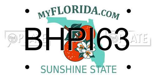 BHPI63 Florida License Plate