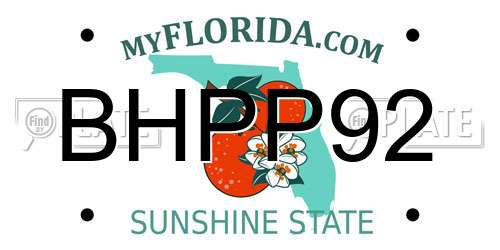 BHPP92 Florida License Plate