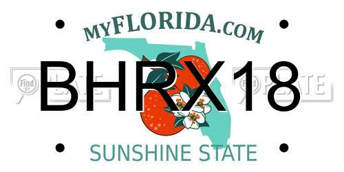 BHRX18 Florida License Plate