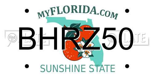 BHRZ50 Florida License Plate