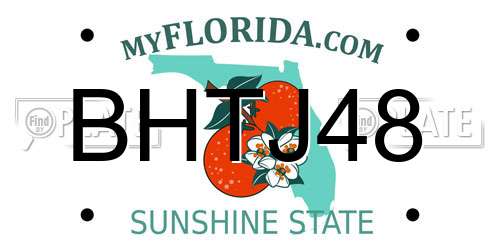 BHTJ48 Florida License Plate