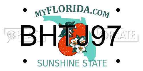 BHTJ97 Florida License Plate