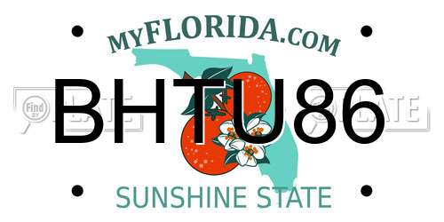 BHTU86 Florida License Plate