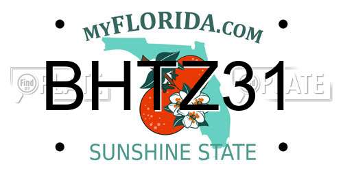 BHTZ31 Florida License Plate