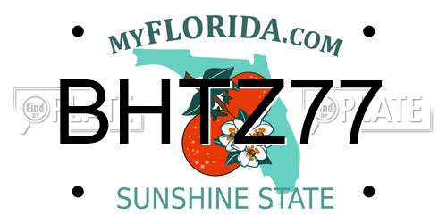 BHTZ77 Florida License Plate