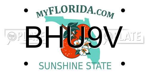 BHU9V Florida License Plate