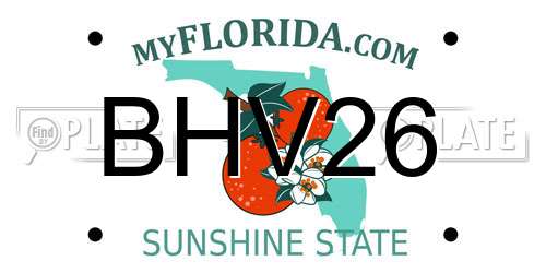 BHV26 Florida License Plate