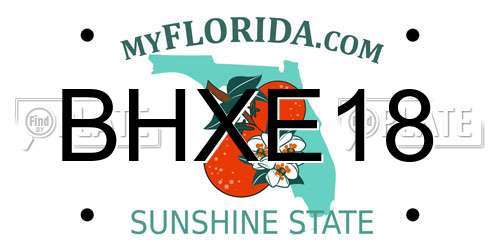 BHXE18 Florida License Plate