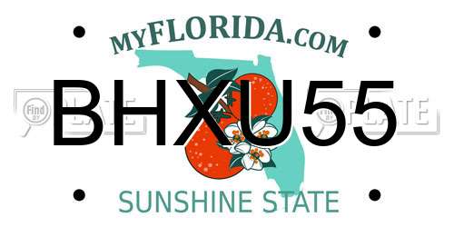 BHXU55 Florida License Plate