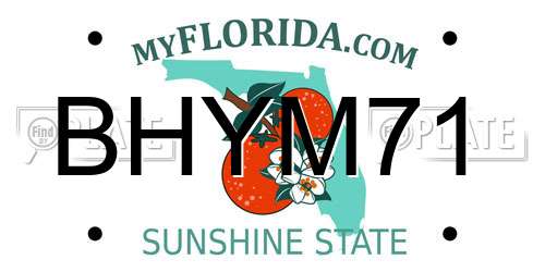 BHYM71 Florida License Plate