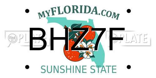 BHZ7F Florida License Plate