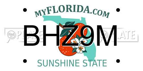 BHZ9M Florida License Plate