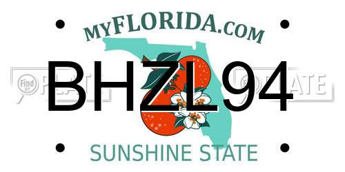 BHZL94 Florida License Plate