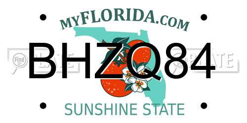 BHZQ84 Florida License Plate