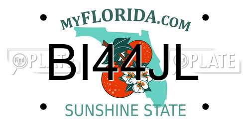 BI44JL Florida License Plate
