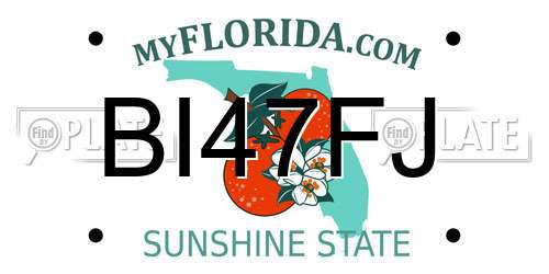 BI47FJ Florida License Plate