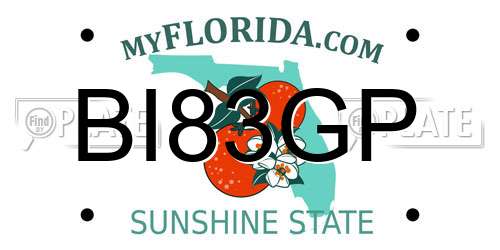 BI83GP Florida License Plate