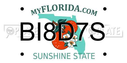 BI8D7S Florida License Plate