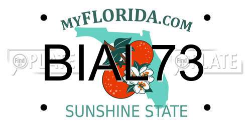 BIAL73 Florida License Plate