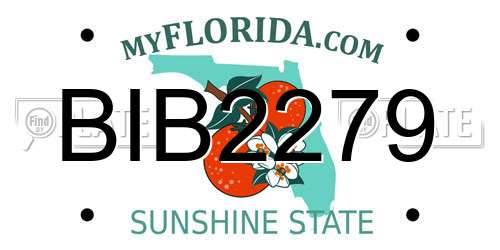 BIB2279 Florida License Plate