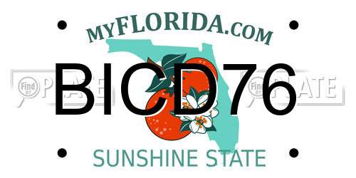 BICD76 Florida License Plate
