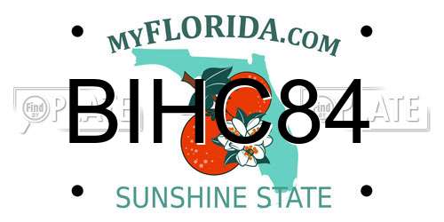 BIHC84 Florida License Plate